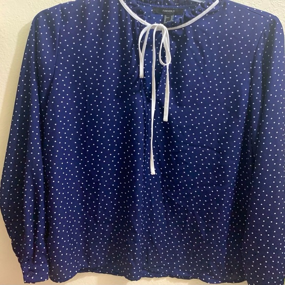 Blue Dot Forever 21 Blouse - Picture 1 of 6